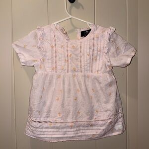 7 For All Mankind Light Pink Floral Blouse